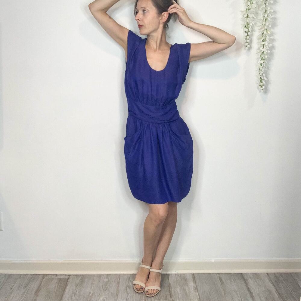 REBECCA TAYLOR textured silk sheath dress 90s y2k millennial 2384